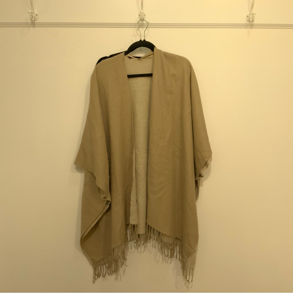 Tan Fringe Shawl